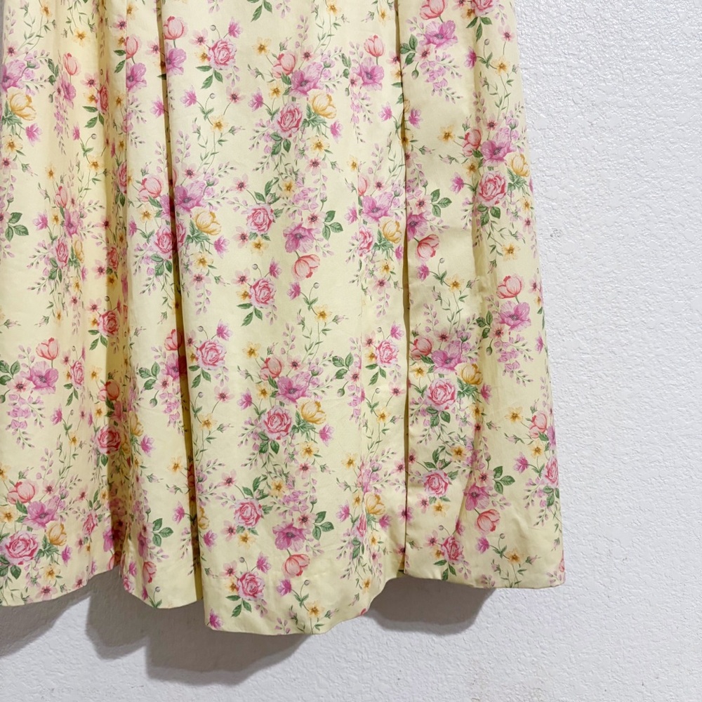 House of CB Tallulah Puff Sleeve Corset Midi Sundress in Lemon Floral - Picture 11 of 14